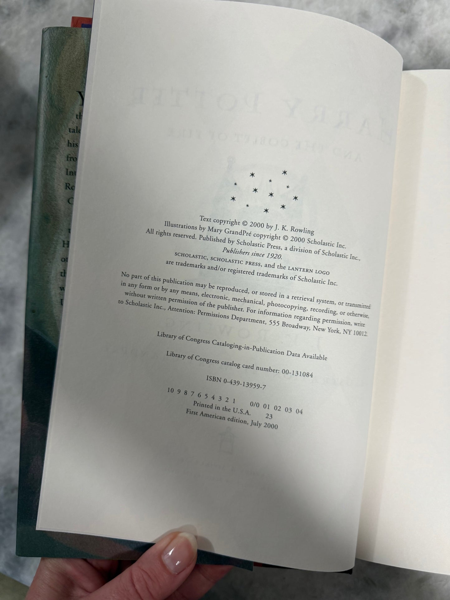First Edition- First Printing- Harry Potter and the Goblet of Fire