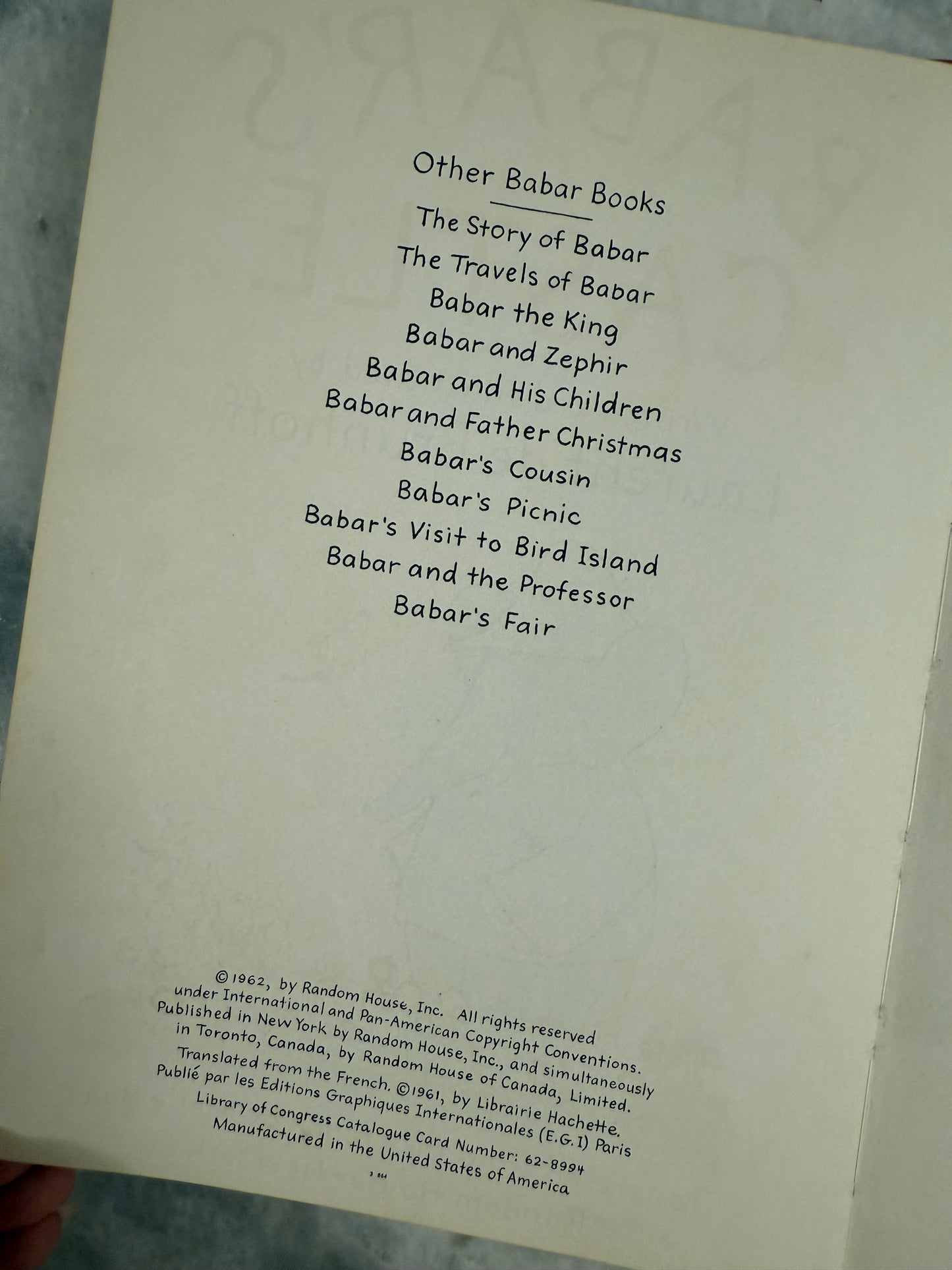 First American Edition- “Babar’s Castle” by Laurent de Brunhoff (1962)