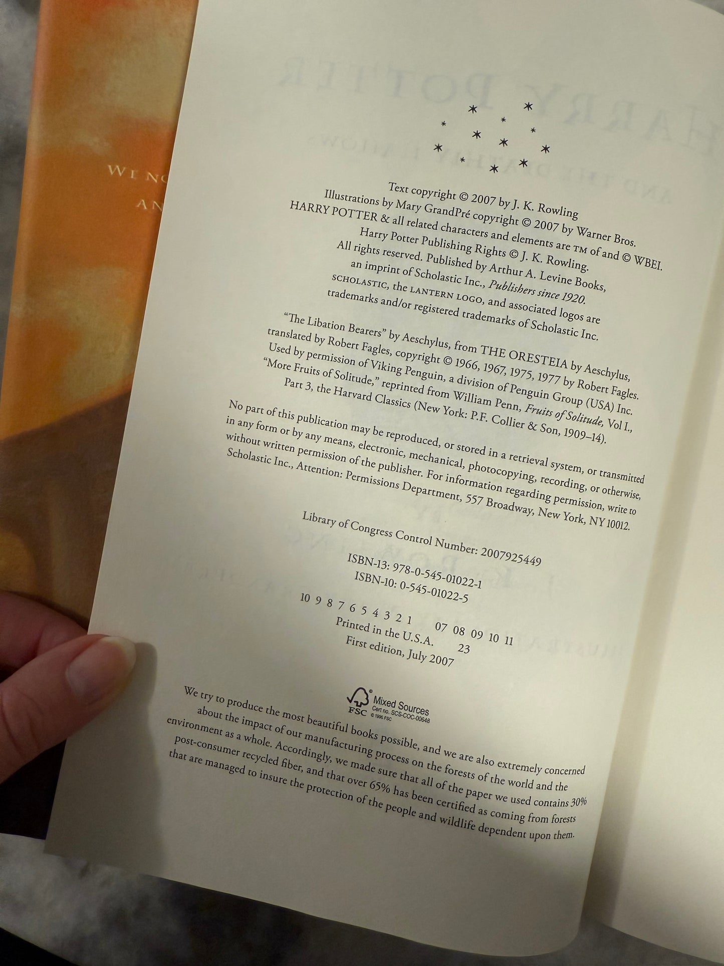 First Edition- First Printing- Harry Potter and the Deathly Hallows