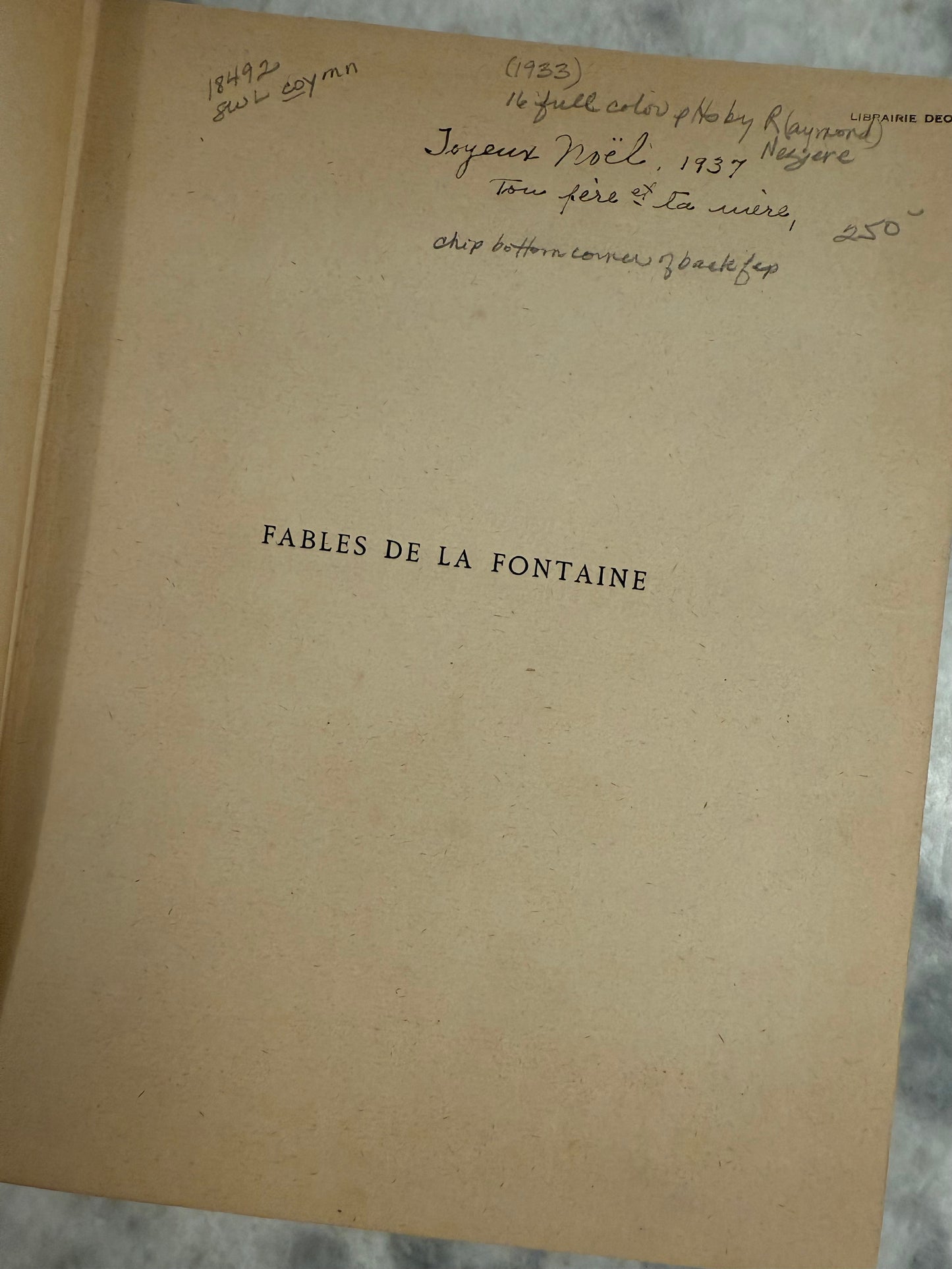 Rare- “Fables de La Fontaine” (1937, Maison Mame, Ill. R. de la Nézière)