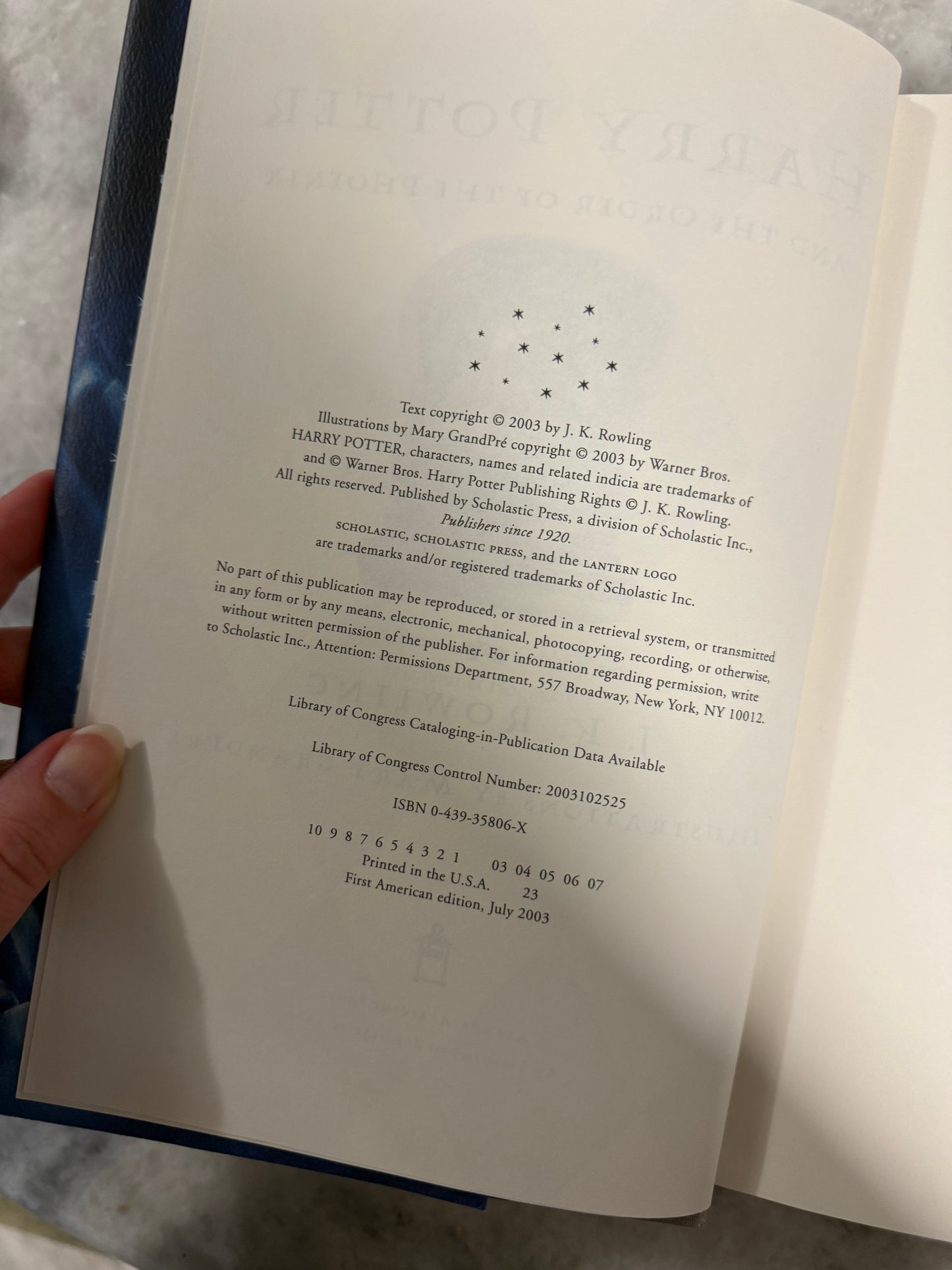 First Edition- First Printing- Harry Potter and the Order of the Phoenix