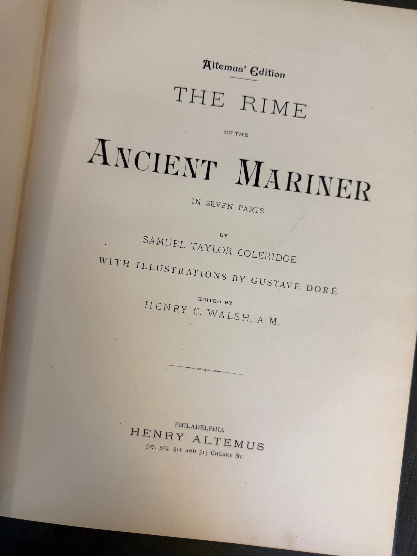 Rare collectible- Altemus’ Edition- The Rime of the Ancient Mariner by Samuel Taylor Coleridge illustrated by Gustave Dore