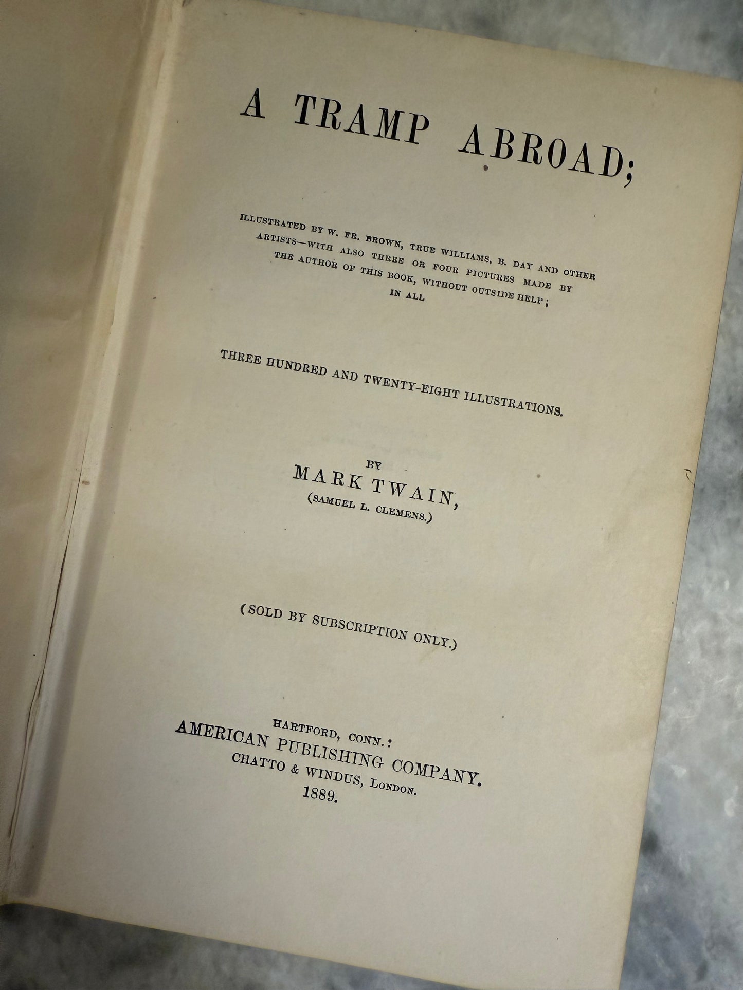 “A Tramp Abroad” by Mark Twain (Samuel L. Clemens) (1889)
