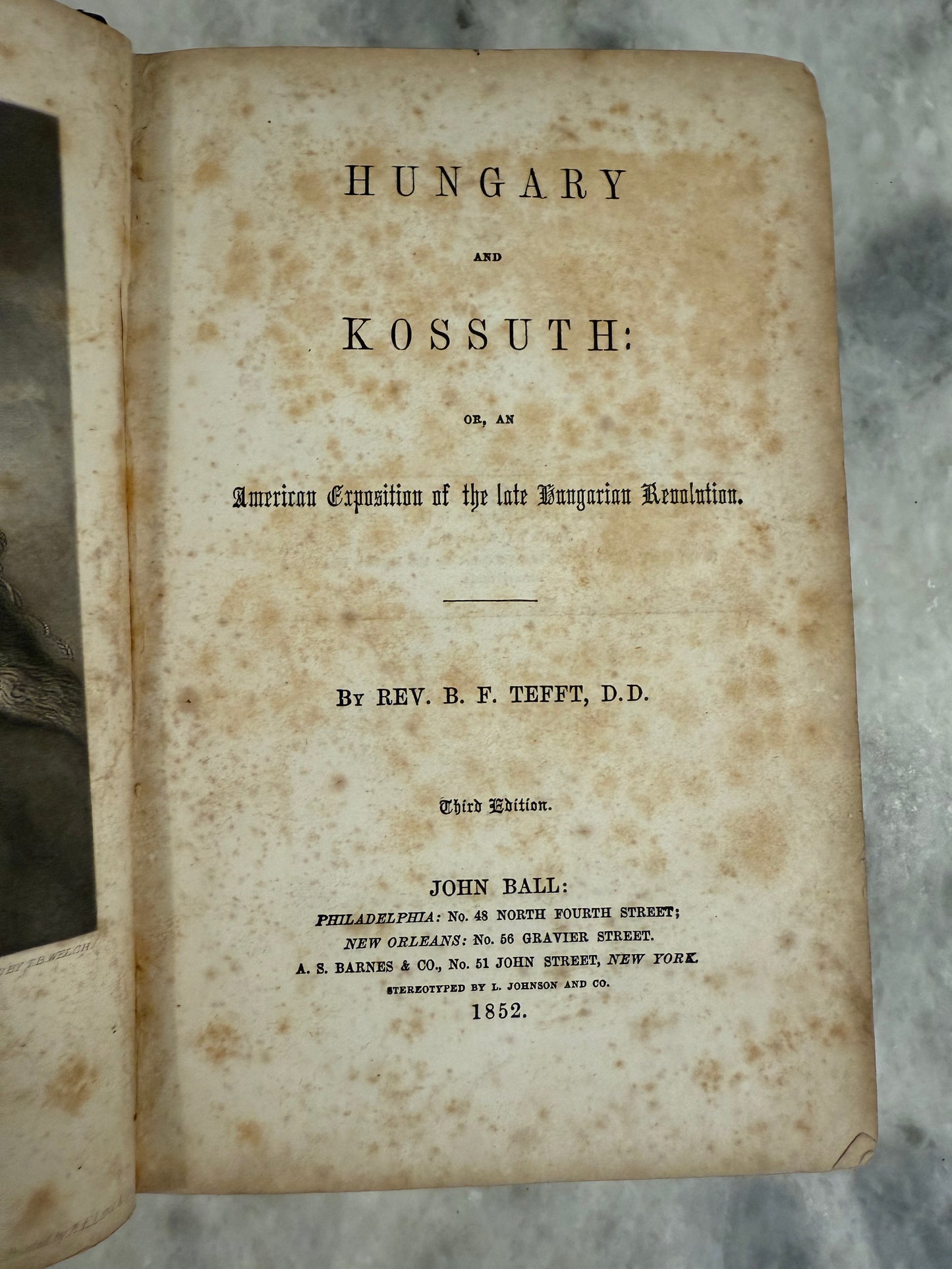 Hungary and Kossuth by Benjamin Franklin. Tefft. D.D. (1852)