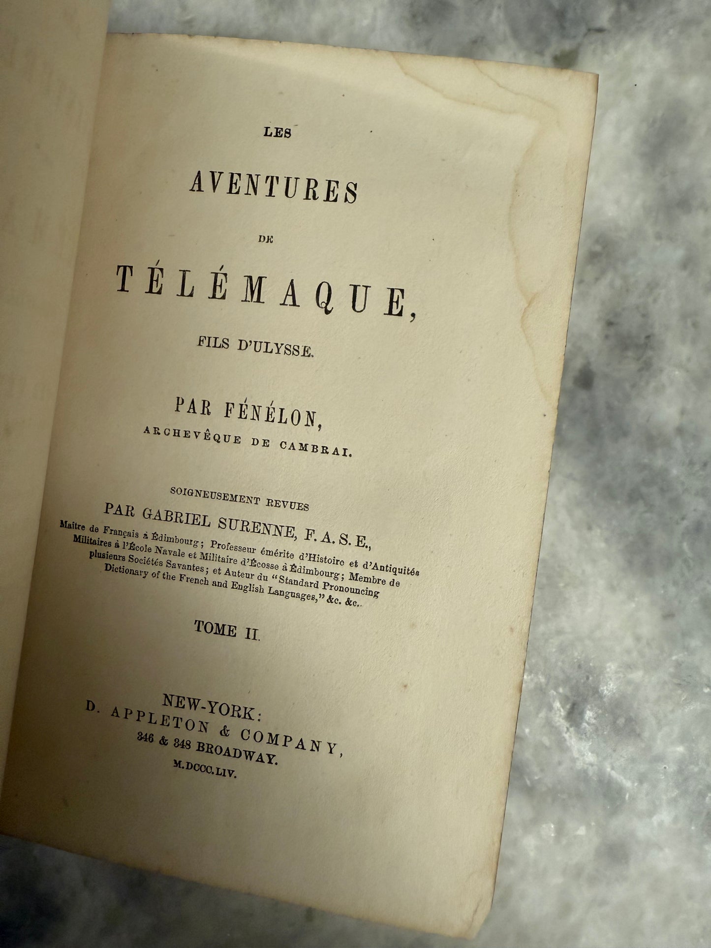 “Les Aventures de Télémaque, fils d’Ulysse. Tome II,” written by François Fénelon (1854)
