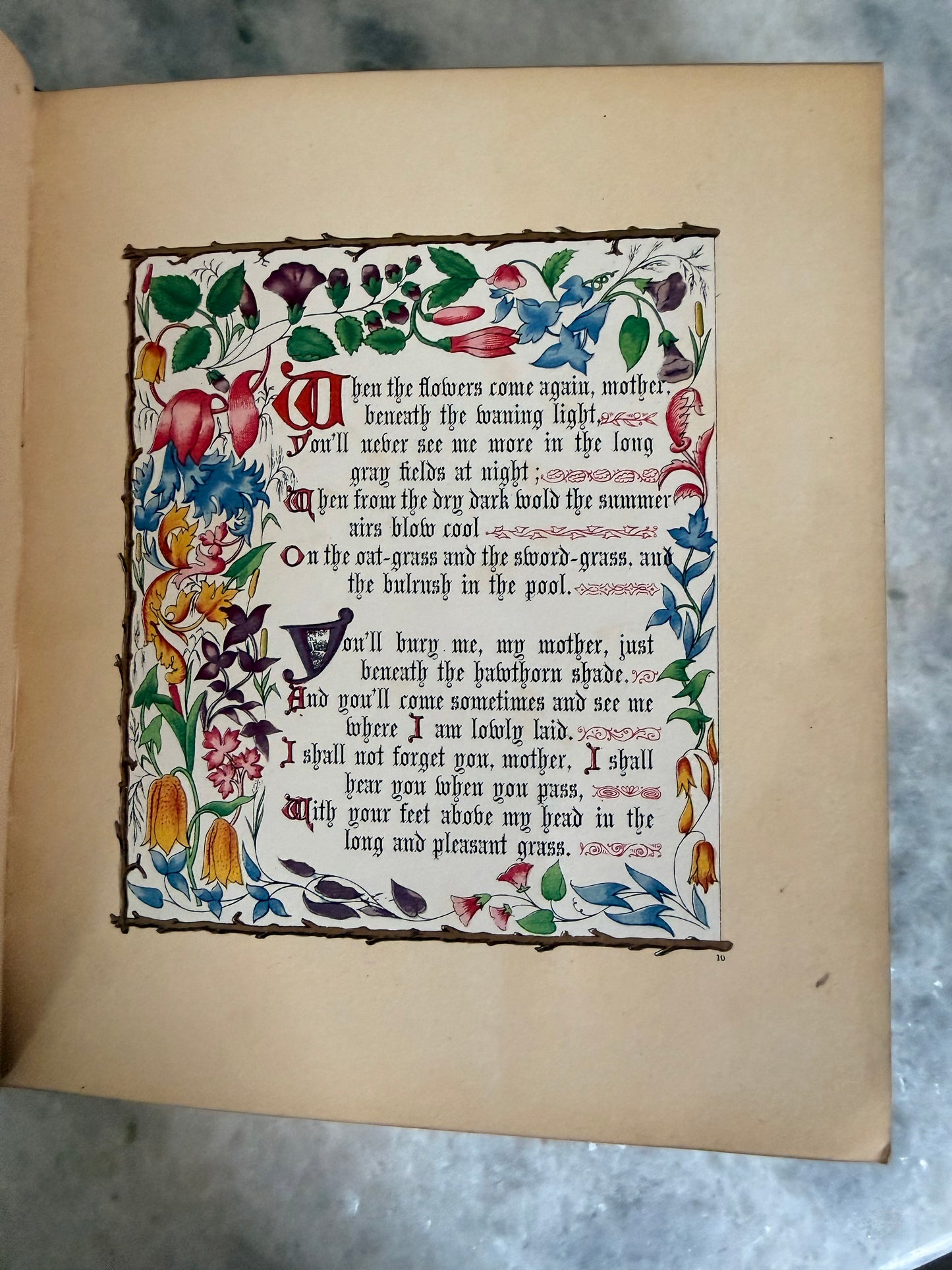 Antique collectible- Tennyson’s The May Queen. In Illuminated Borders designed by L. Summerbell. London: Frederick Warne & Co.; New York: Scribner, Welford & Armstrong, c.1870