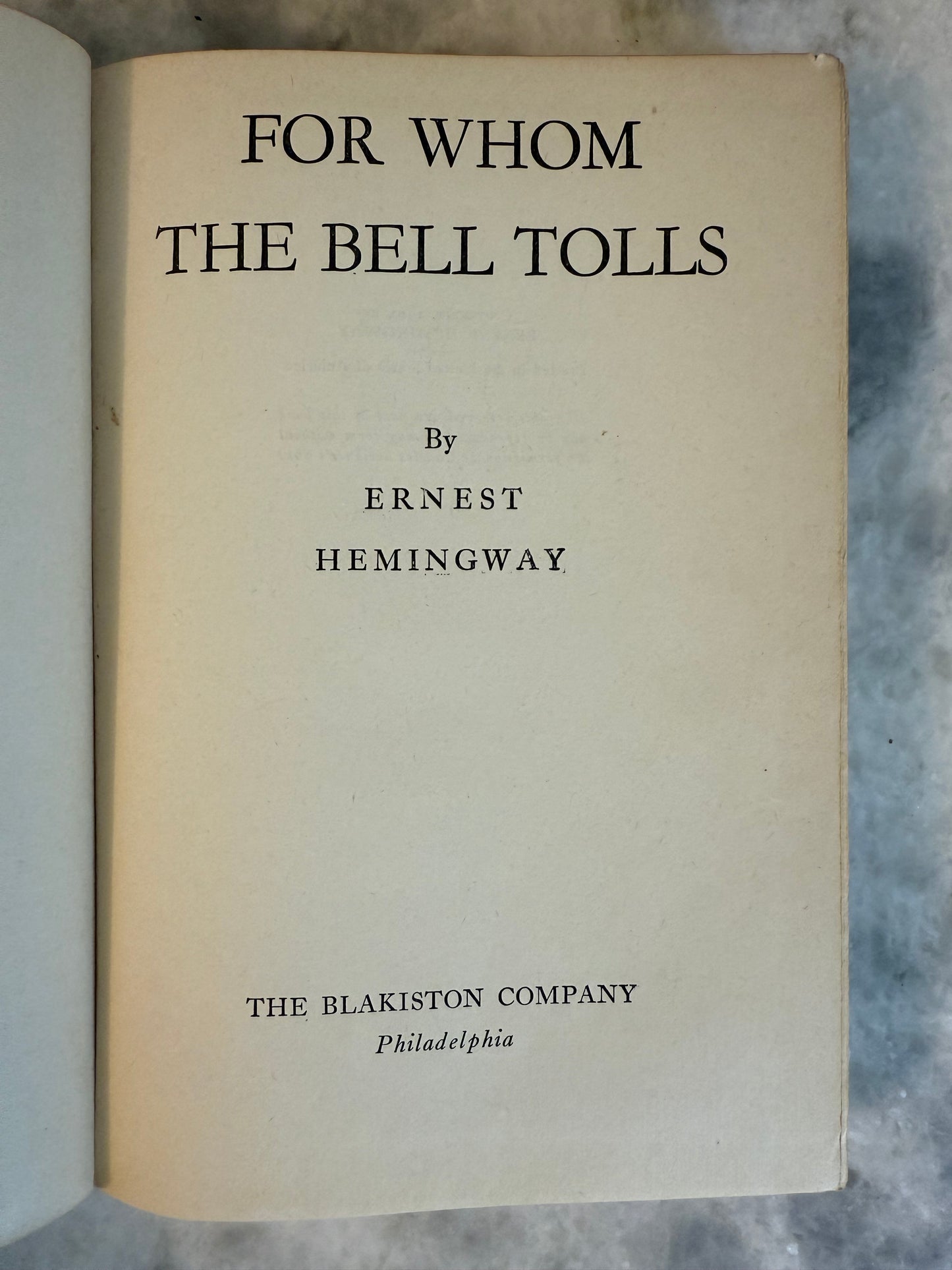 For Whom the Bell Tolls (1940): Blakiston Edition