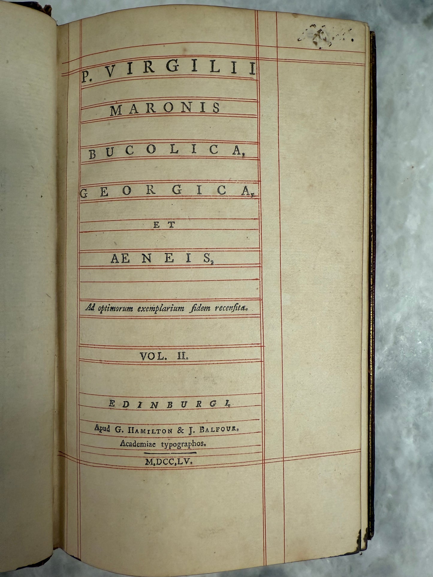 Scarce- 2 Volume set: Bucolica, Georgica, et Aeneis by Virgil (1795)