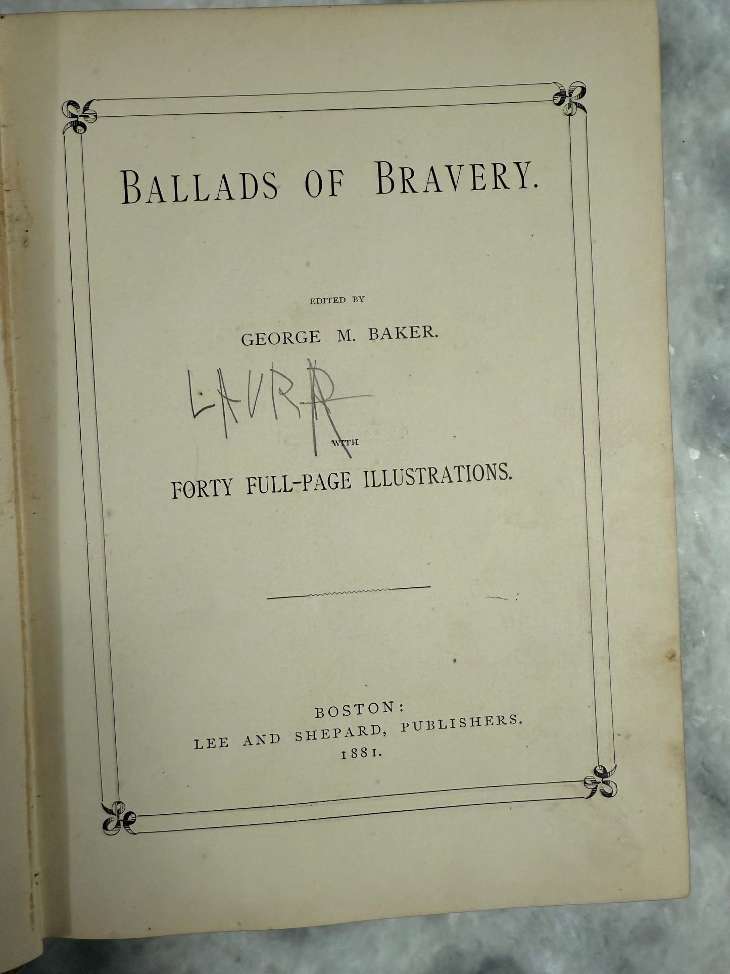Collectible- “Ballads of Bravery” with 40 engravings (1877)