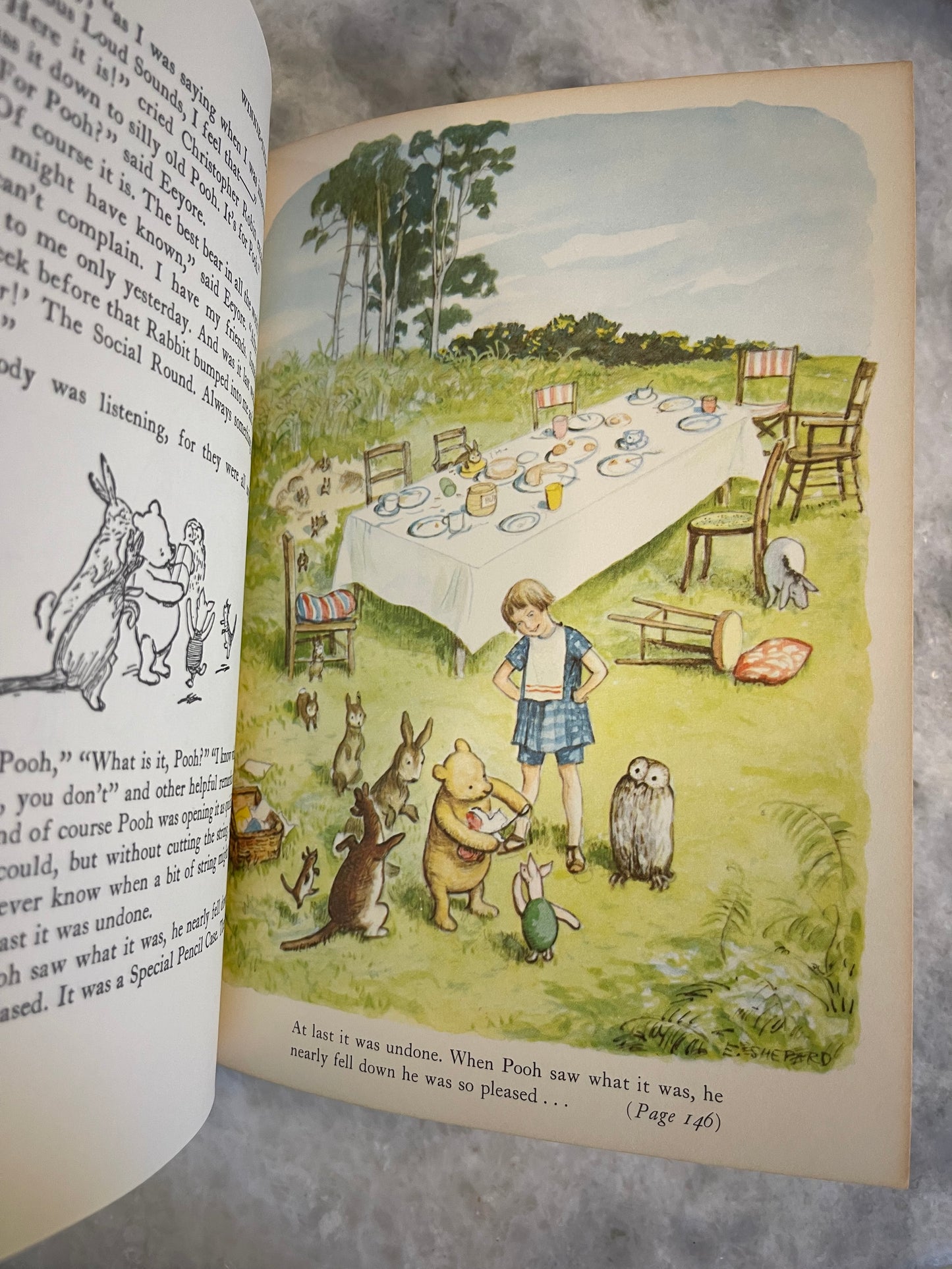 Rare Collectable 1956 Edition of The World of Pooh by A.A. Milne with color illustrations