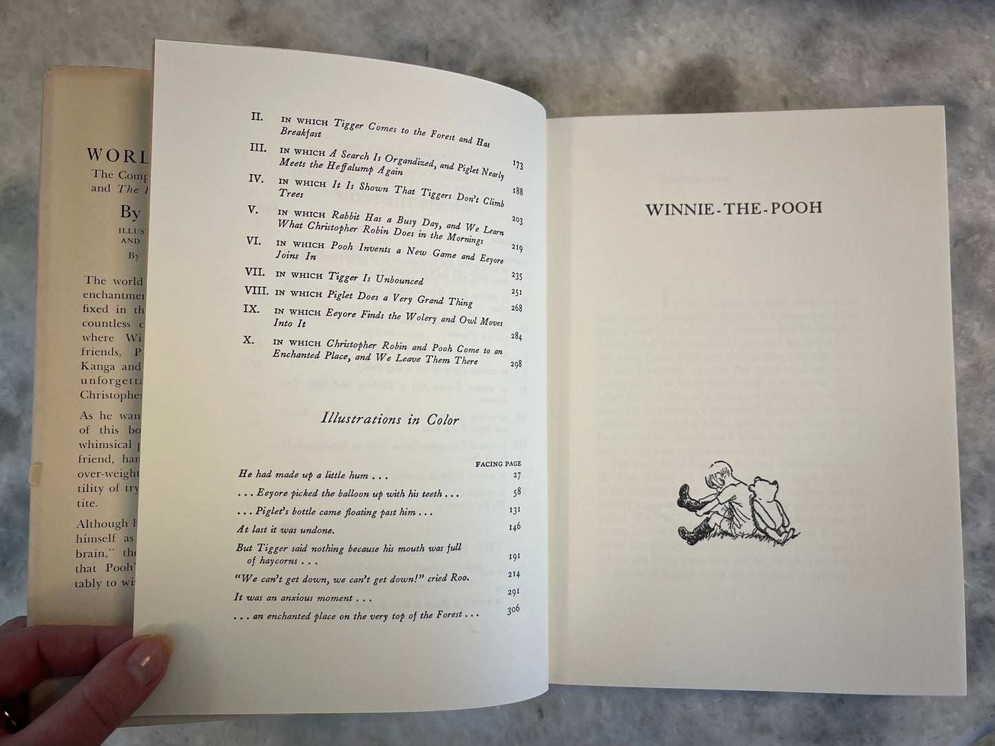 Rare Collectable 1956 Edition of The World of Pooh by A.A. Milne with color illustrations